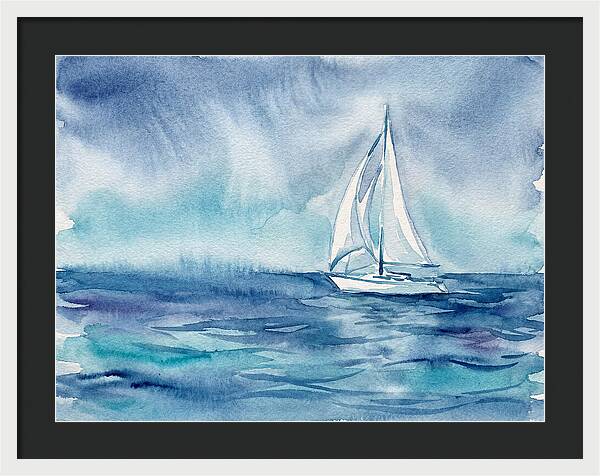 White Sailboat On Tranquil Waters