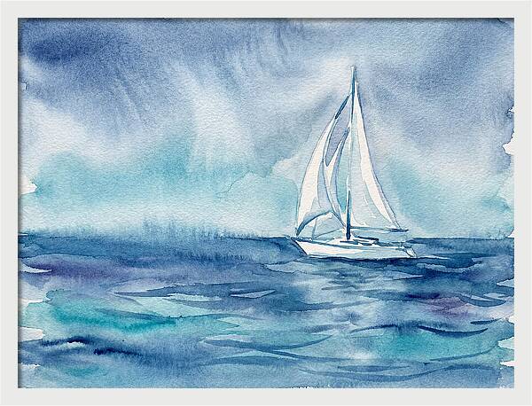White Sailboat On Tranquil Waters