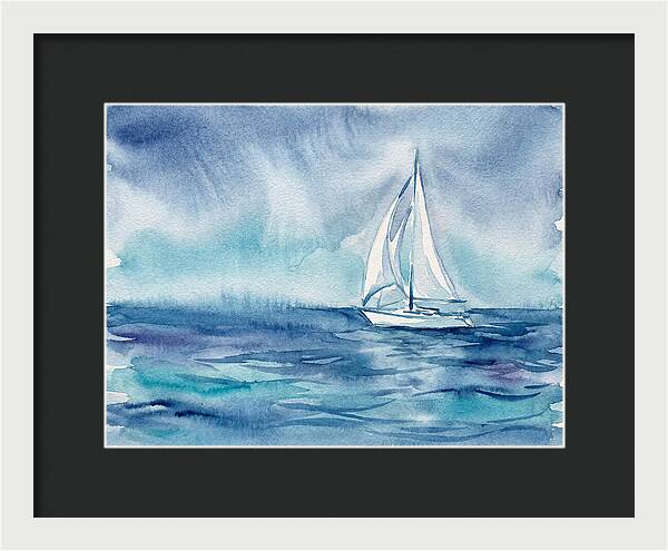 White Sailboat On Tranquil Waters