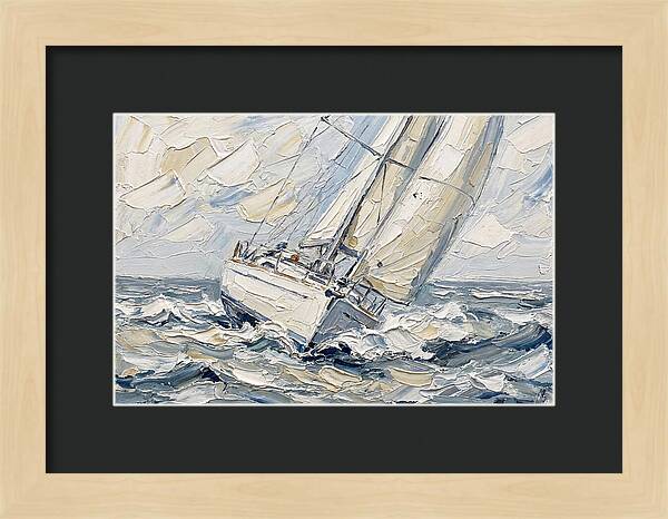 White Sailboat On Turbulent Seas