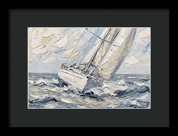 White Sailboat On Turbulent Seas