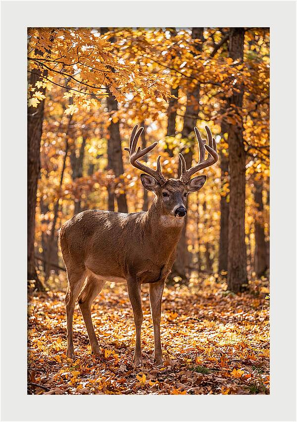 White Tailed Deer Buck In Autumn