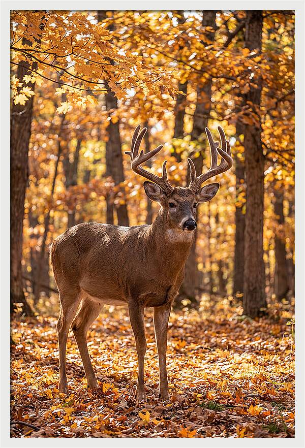 White Tailed Deer Buck In Autumn