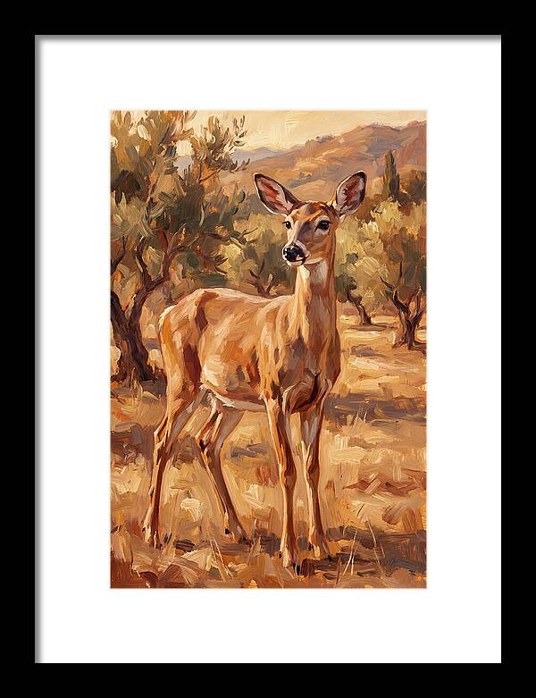 White Tailed Deer In Mediterranean Landscape