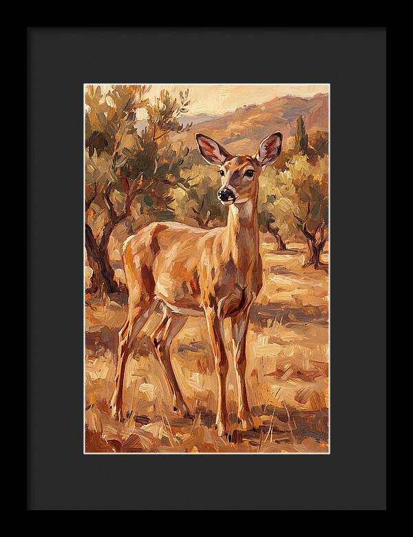 White Tailed Deer In Mediterranean Landscape