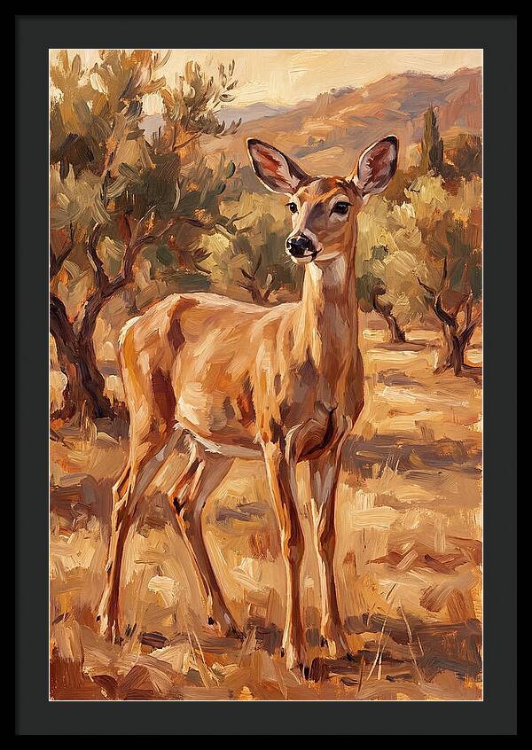 White Tailed Deer In Mediterranean Landscape