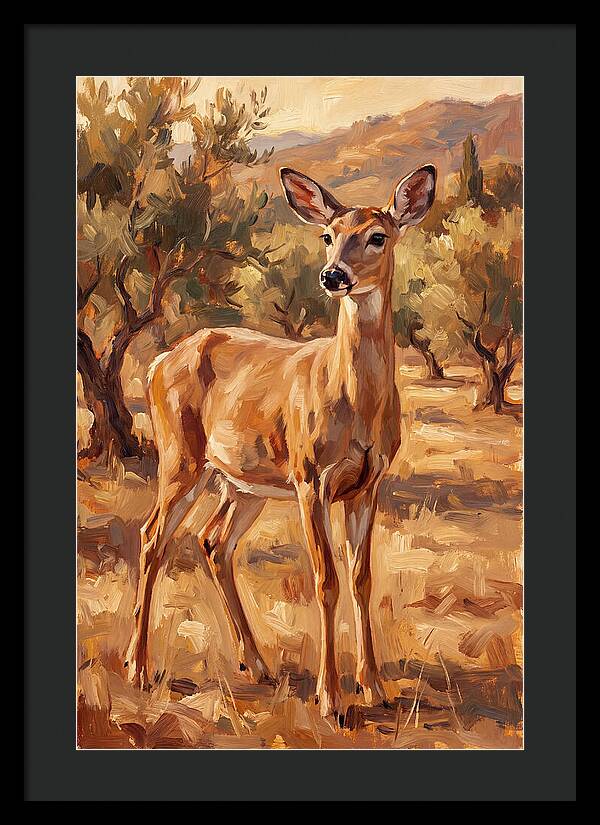 White Tailed Deer In Mediterranean Landscape