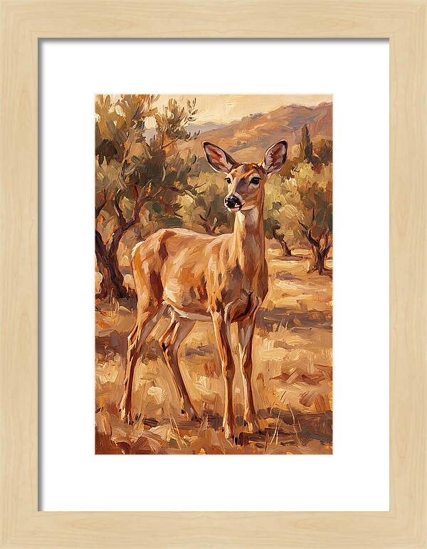 White Tailed Deer In Mediterranean Landscape