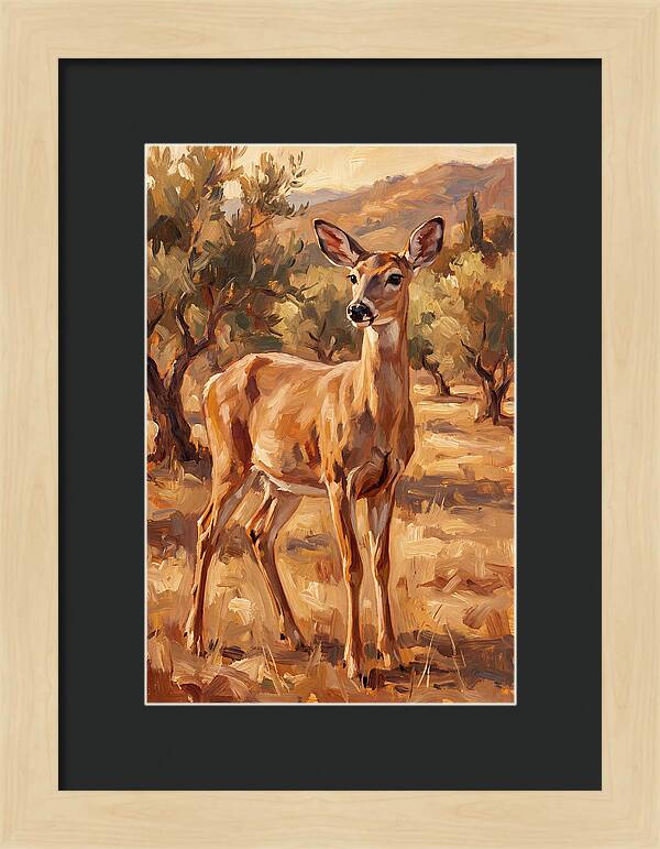 White Tailed Deer In Mediterranean Landscape