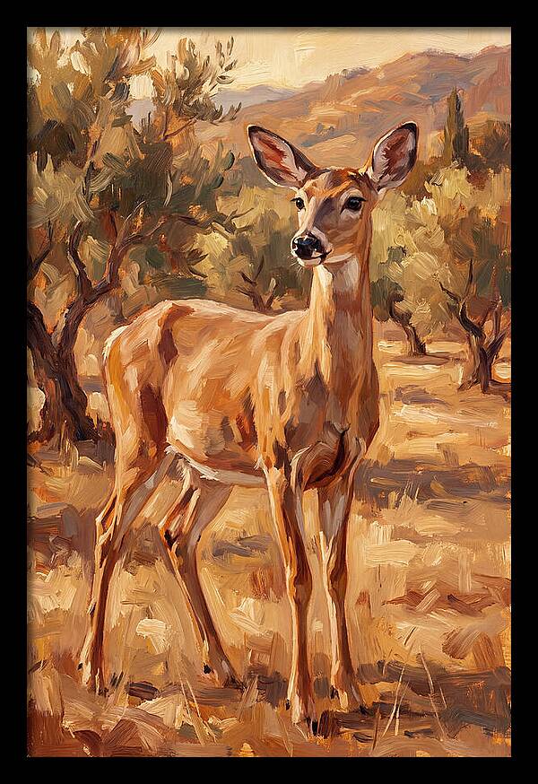 White Tailed Deer In Mediterranean Landscape