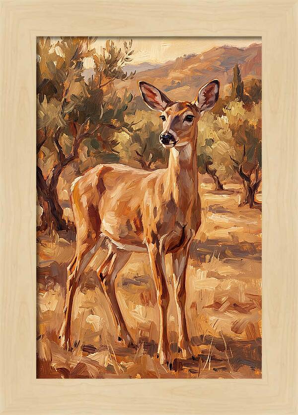 White Tailed Deer In Mediterranean Landscape