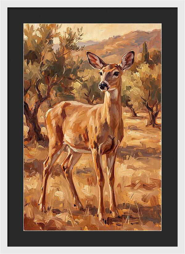 White Tailed Deer In Mediterranean Landscape