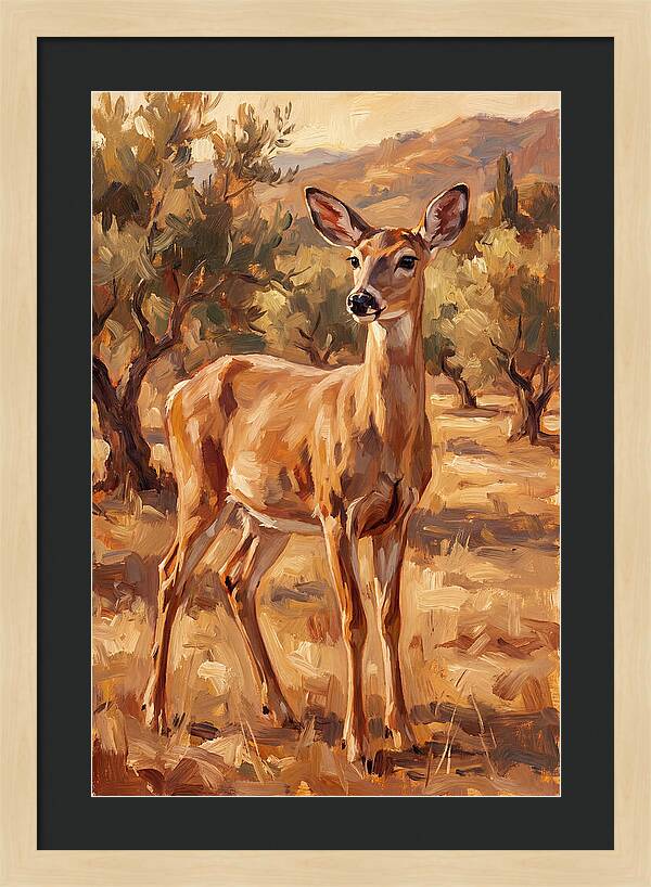 White Tailed Deer In Mediterranean Landscape