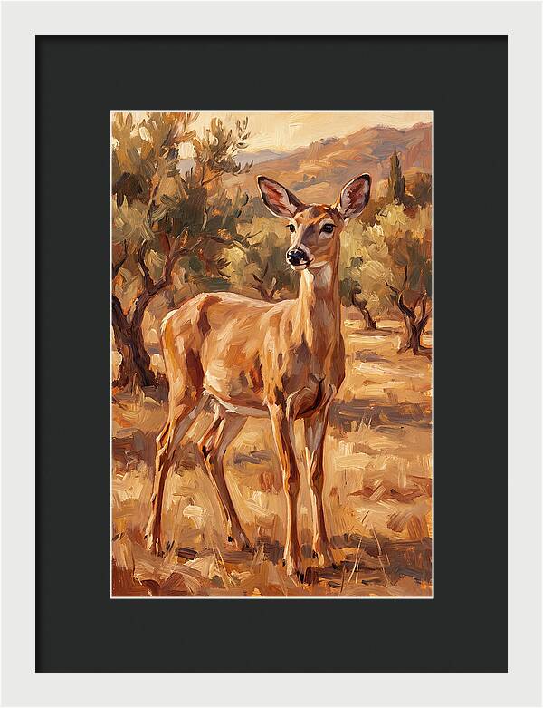 White Tailed Deer In Mediterranean Landscape