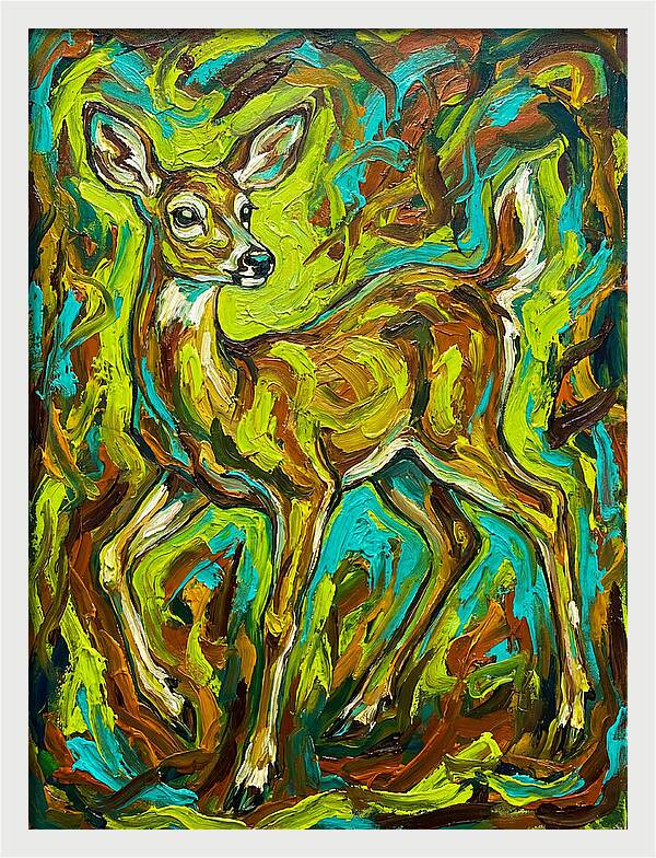 White Tailed Deer In Vibrant Colors