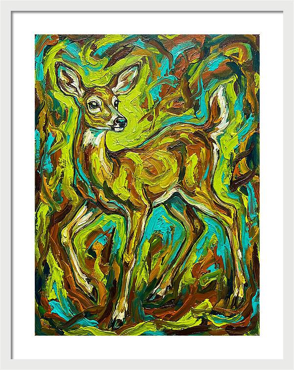 White Tailed Deer In Vibrant Colors