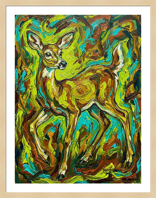 White Tailed Deer In Vibrant Colors
