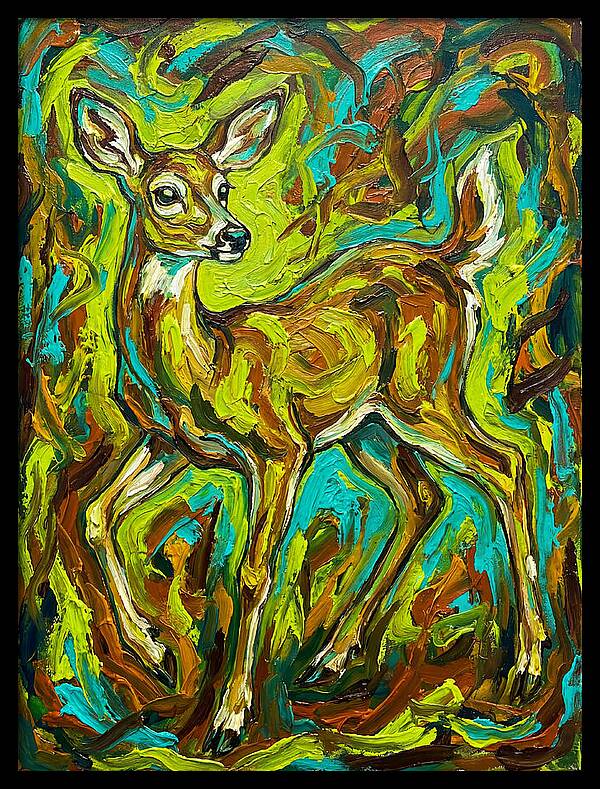 White Tailed Deer In Vibrant Colors