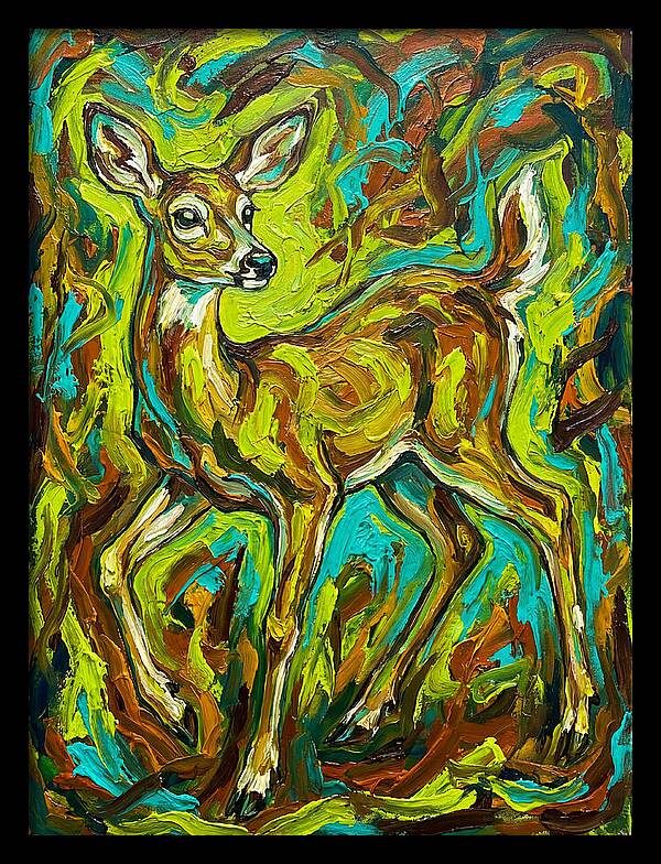 White Tailed Deer In Vibrant Colors