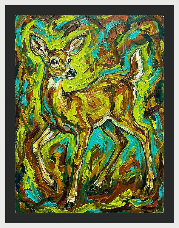 White Tailed Deer In Vibrant Colors