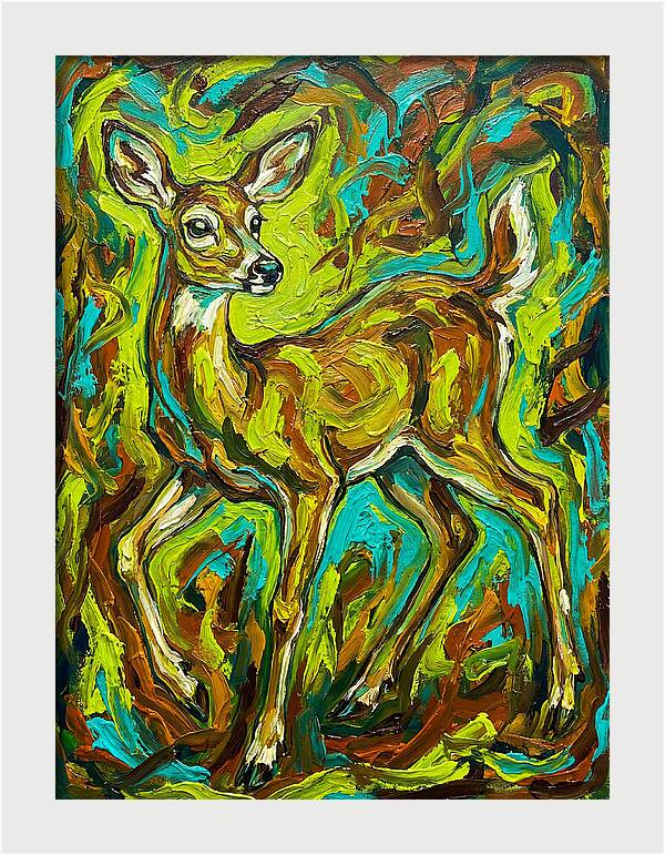 White Tailed Deer In Vibrant Colors