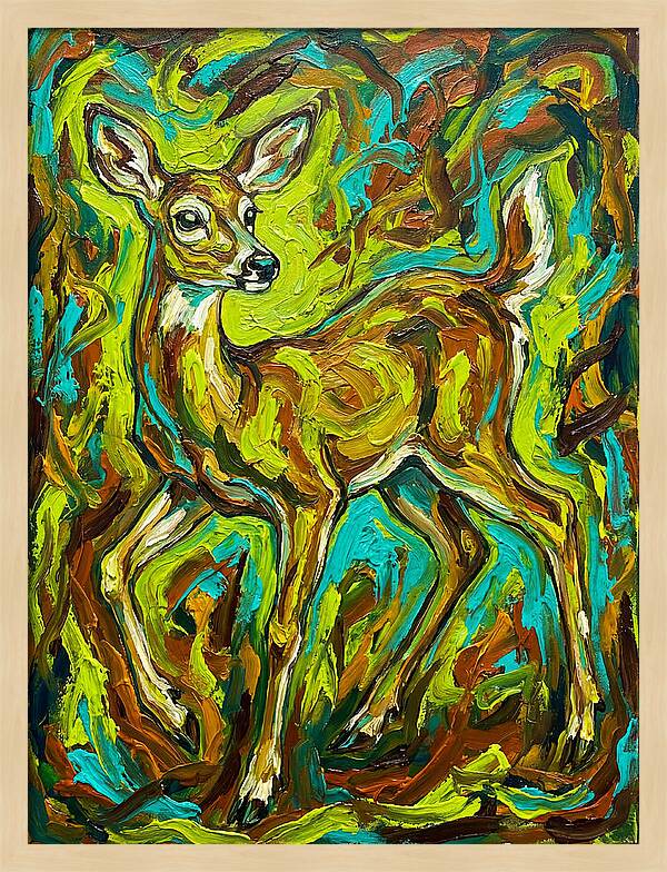White Tailed Deer In Vibrant Colors