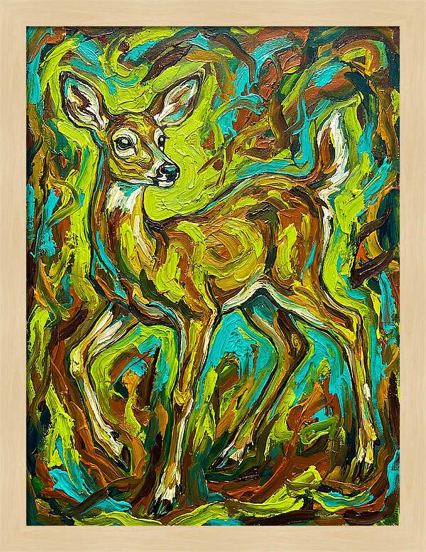 White Tailed Deer In Vibrant Colors