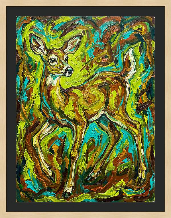 White Tailed Deer In Vibrant Colors