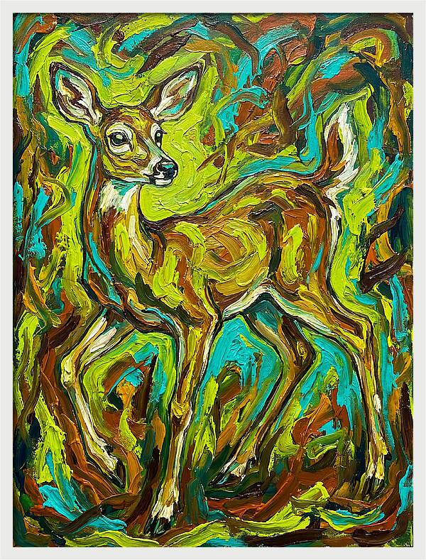 White Tailed Deer In Vibrant Colors