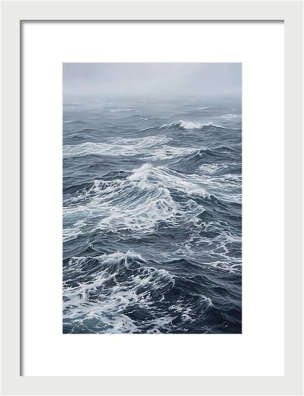 Whitecaps Churning In Offshore Wind