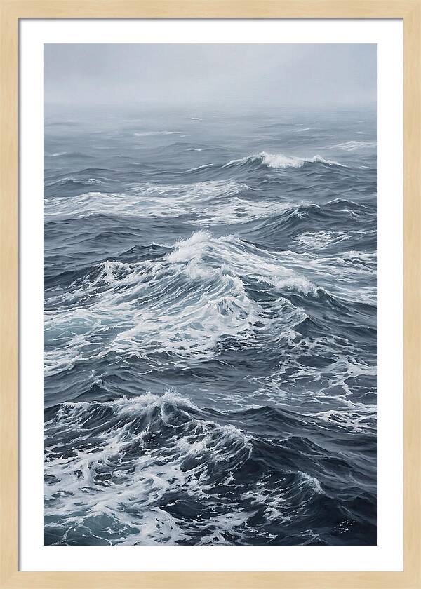 Whitecaps Churning In Offshore Wind