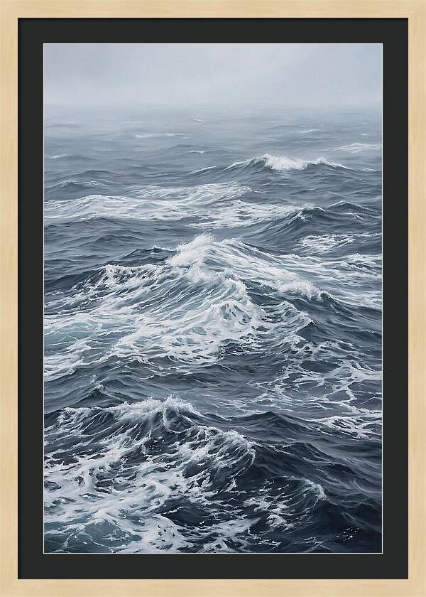 Whitecaps Churning In Offshore Wind