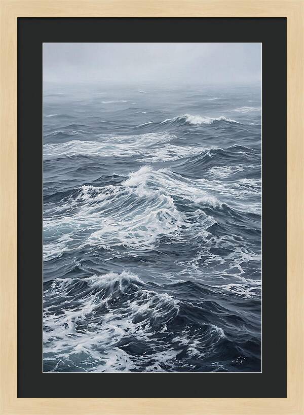 Whitecaps Churning In Offshore Wind