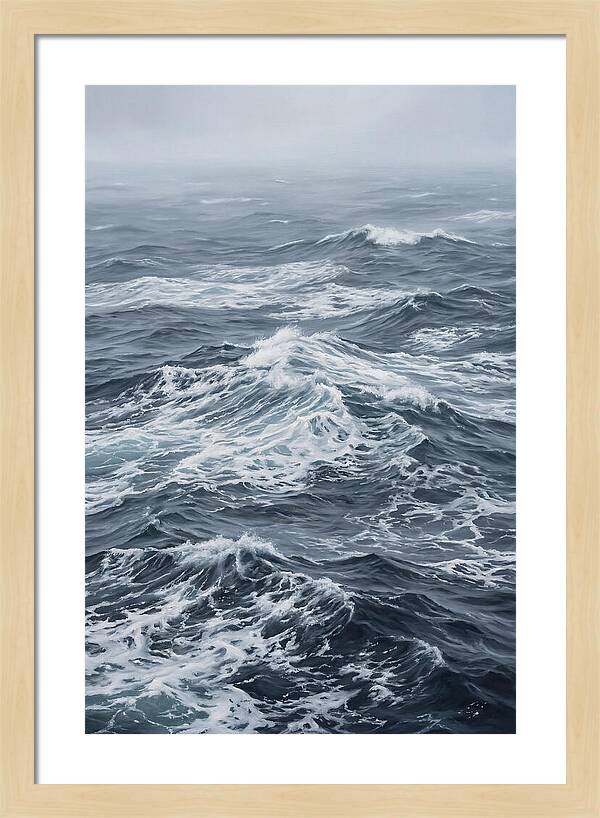 Whitecaps Churning In Offshore Wind