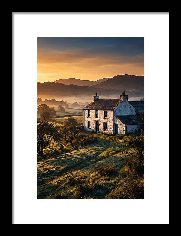 Whitewashed Farmhouse At Dawn