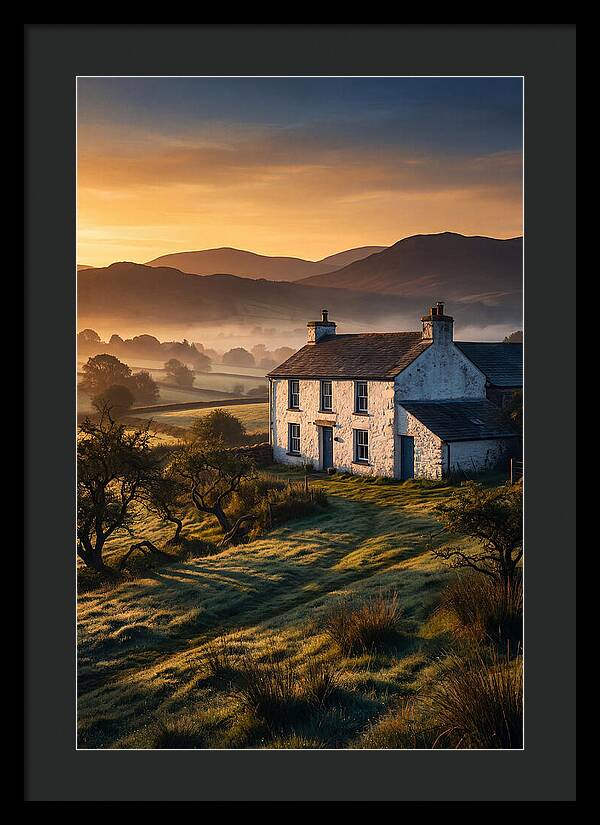 Whitewashed Farmhouse At Dawn