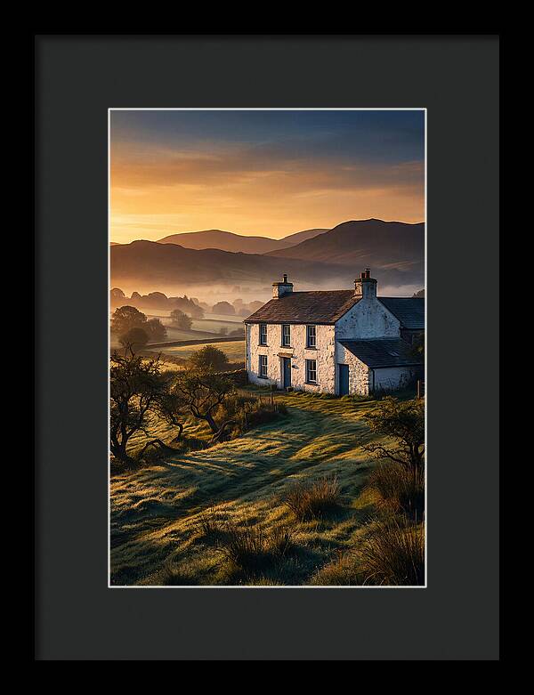 Whitewashed Farmhouse At Dawn