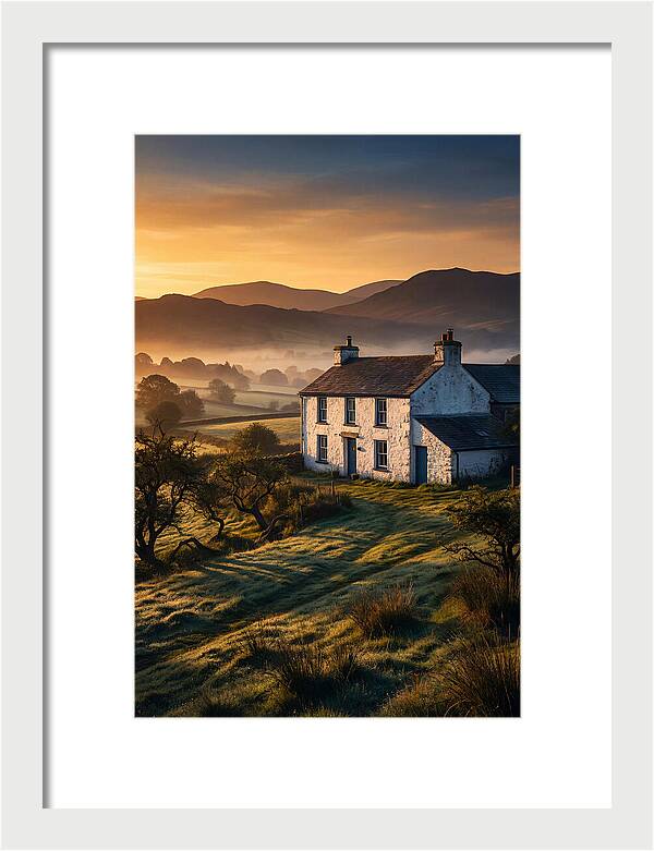 Whitewashed Farmhouse At Dawn