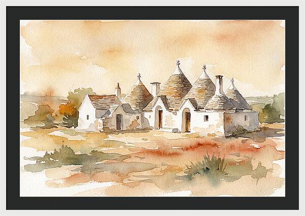 Whitewashed Trullo Buildings Under Sunlight