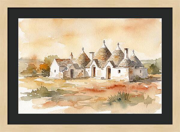 Whitewashed Trullo Buildings Under Sunlight