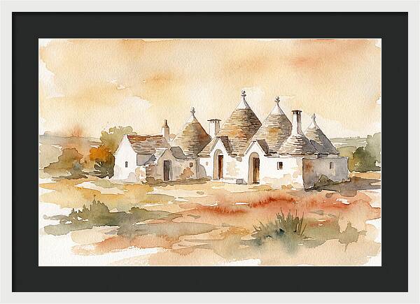 Whitewashed Trullo Buildings Under Sunlight