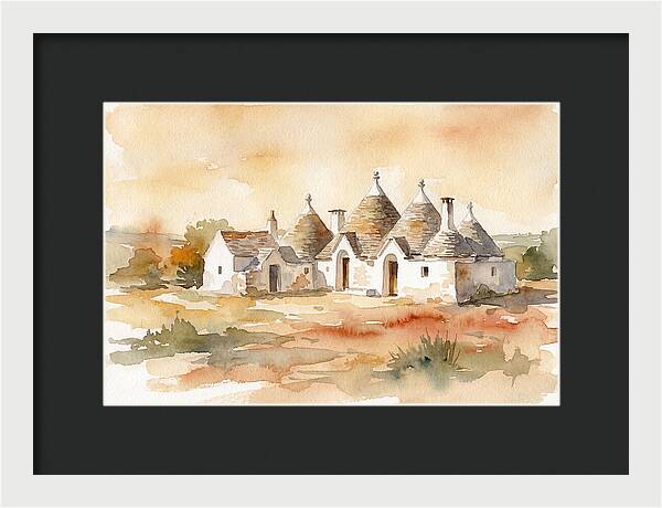 Whitewashed Trullo Buildings Under Sunlight