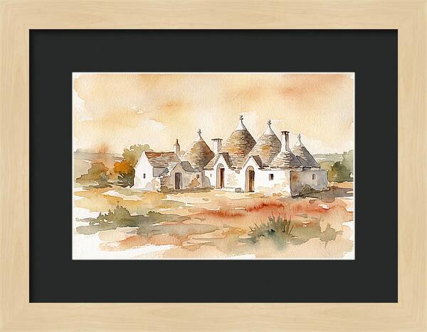 Whitewashed Trullo Buildings Under Sunlight