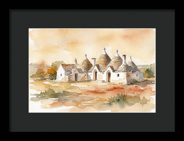 Whitewashed Trullo Buildings Under Sunlight