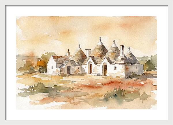 Whitewashed Trullo Buildings Under Sunlight