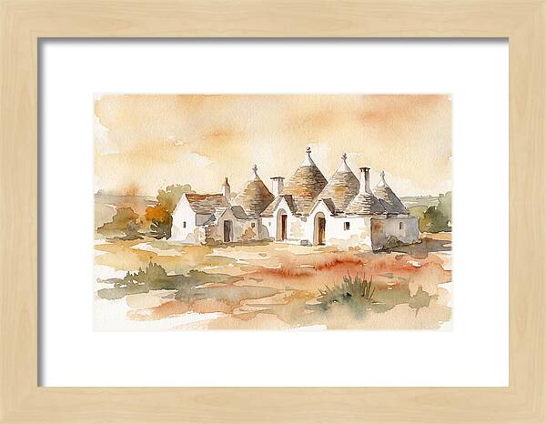 Whitewashed Trullo Buildings Under Sunlight