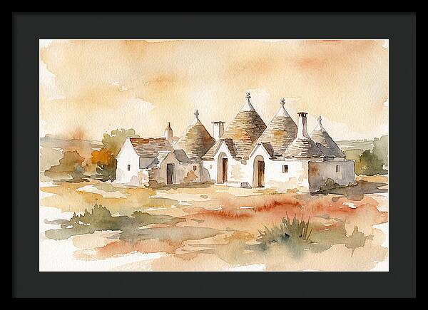 Whitewashed Trullo Buildings Under Sunlight
