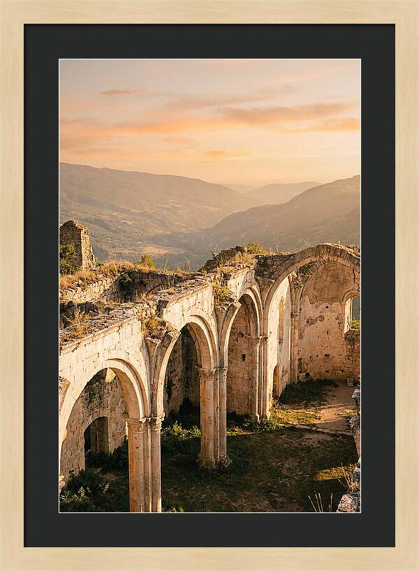 Wicklow Glendalough Ruins At Dusk