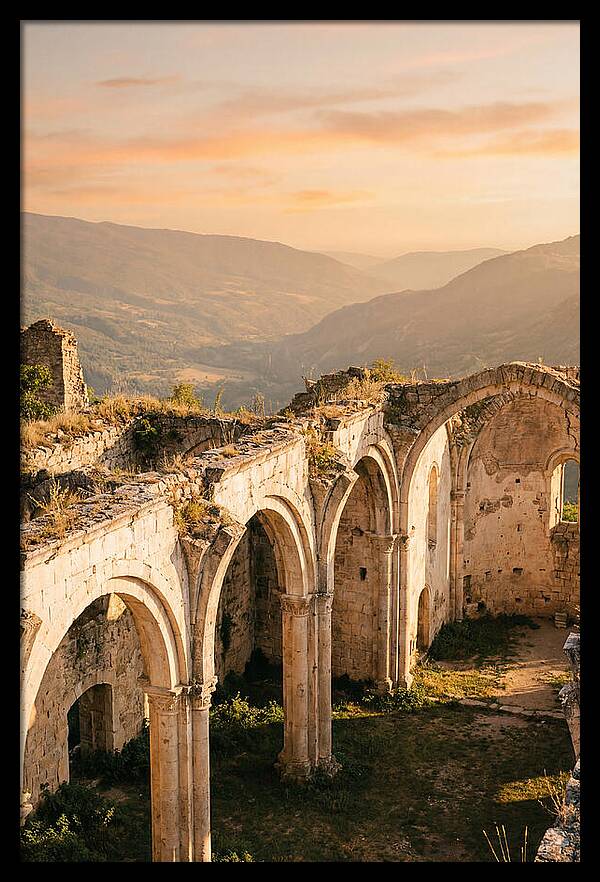 Wicklow Glendalough Ruins At Dusk