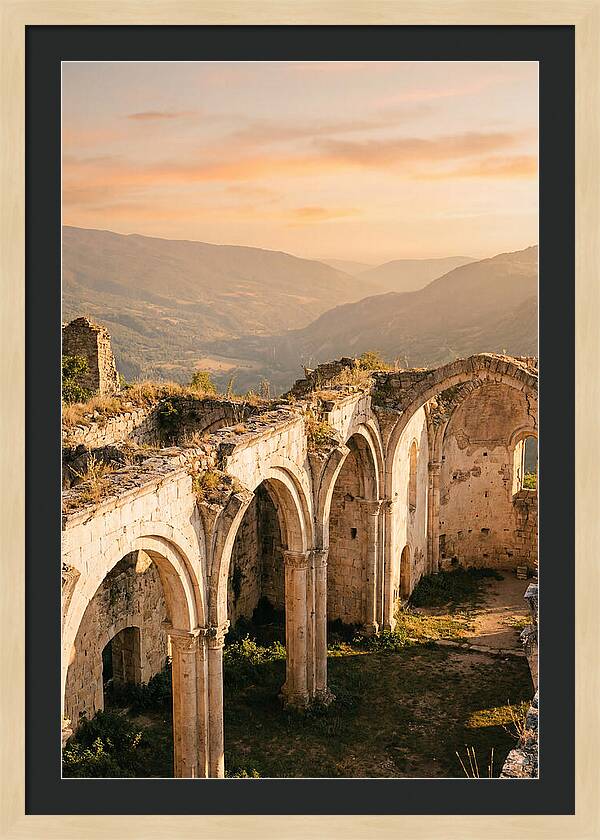 Wicklow Glendalough Ruins At Dusk